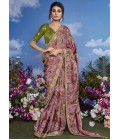 Pink Brasso Embroidered Festival Wear Saree