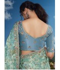 Blue Brasso Heavy Embroidered Festival Wear Saree