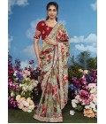 Multi Color Brasso Embroidered Festival Wear Saree