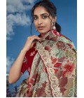 Multi Color Brasso Embroidered Festival Wear Saree