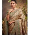 Green Pure Viscose Silk Hand Work Kanchipuram Saree