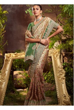 Green Pure Viscose Silk Hand Work Kanchipuram Saree