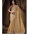 Lemon Jacquard Silk Sequins Embroidered Designer Wedding Saree