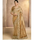 Mustard Silk Zardosi Handwork Designer Wedding Saree