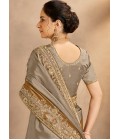 Mustard Zari Silk Handwork Designer Wedding Saree
