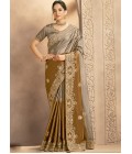 Mustard Zari Silk Handwork Designer Wedding Saree
