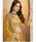 Yellow Kanjivaram Silk Sequins Designer Wedding Saree