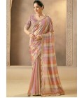 Lavender Banarasi Tissue Pearls Work Designer Wedding Saree