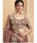 Pink Banasari Crush Embroidered Designer Wedding Saree