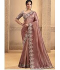 Pink Banasari Crush Embroidered Designer Wedding Saree