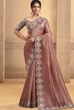 Pink Banasari Crush Embroidered Designer Wedding Saree
