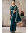 Rama Elegant Satin Silk Pre-Draped Saree With Sequin Handwork