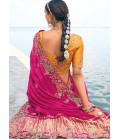 Rani Gaji Satin Moti Heavy Work Designer Saree