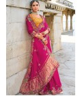 Rani Gaji Satin Moti Heavy Work Designer Saree