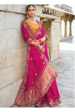 Rani Gaji Satin Moti Heavy Work Designer Saree