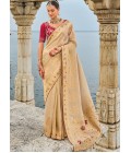 Chiku Pure Kanjivaram Heavy Work Designer Saree