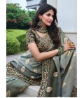 Green Tissue Silk Zari Embroidered Wedding Wear Saree