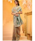 Mustard Pure Giraffe Viscose Silk Heavy Work Wedding Saree