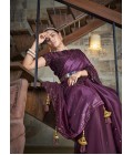 Purple Silk Diamond Designer Saree
