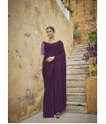 Purple Chinon Sequins Designer Saree