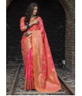 Pink Banarasi Silk Designer Wedding Saree