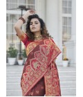 Designer Brown Banarasi Silk Saree