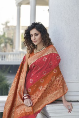 Wedding Pink Banarasi Silk Saree