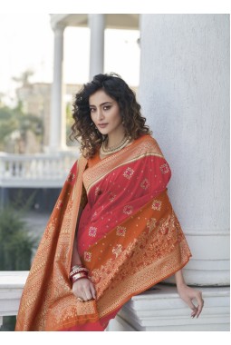 Wedding Pink Banarasi Silk Saree