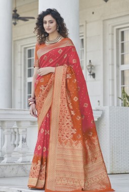 Wedding Pink Banarasi Silk Saree