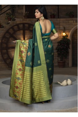Green Banarasi Silk Designer Wedding Saree