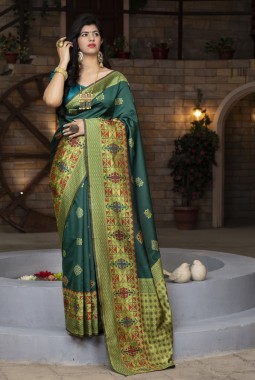 Green Banarasi Silk Designer Wedding Saree
