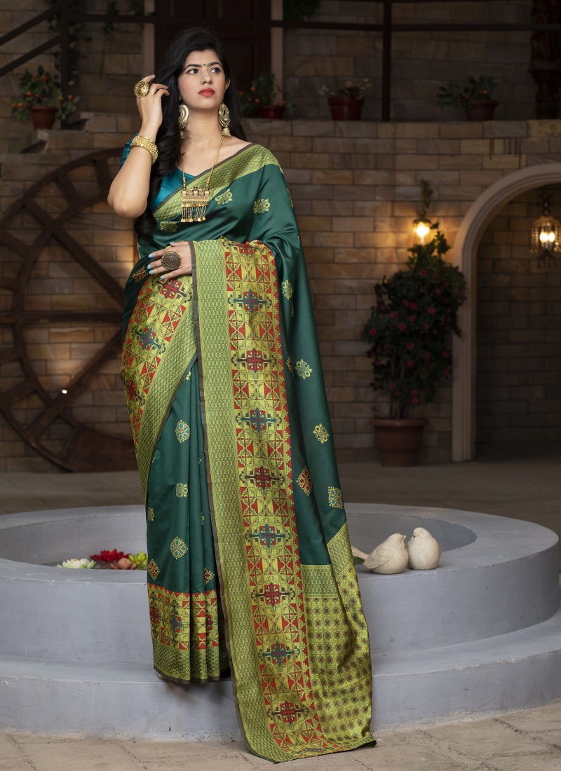 Green Banarasi Silk Designer Wedding Saree
