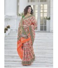 Orange Patola Silk Designer Wedding Wear Saree