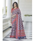 Navy Blue Patola Silk Designer Wedding Wear Saree
