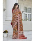 Orange Patola Silk  Designer Wedding Saree