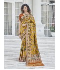 Mustard Patola Silk  Designer Wedding Saree