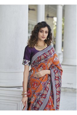 Purple Patola Silk  Designer Wedding Saree