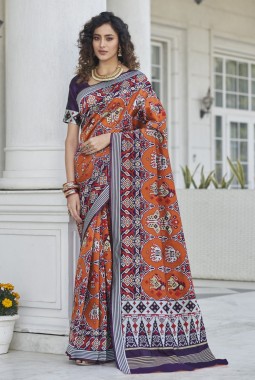 Purple Patola Silk  Designer Wedding Saree