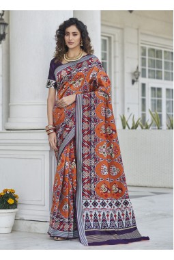 Purple Patola Silk  Designer Wedding Saree