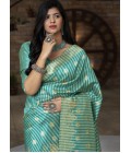 Green Banarasi Silk Party Wear Designer Saree