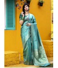 Green Banarasi Silk Wedding Wear Designer Saree