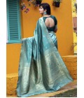 Green Banarasi Silk Wedding Wear Designer Saree
