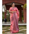 Dark Pink Designer Wear Banarasi Silk Wedding Saree