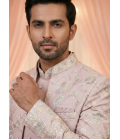Onion Art Silk Embroidered Mens Indo Western