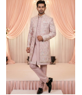 Onion Art Silk Embroidered Mens Indo Western