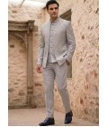 Steel Gray Designer Open Style Jodhpuri Suit 