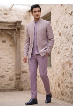 Royal Lavender Embroidered Jodhpuri Set