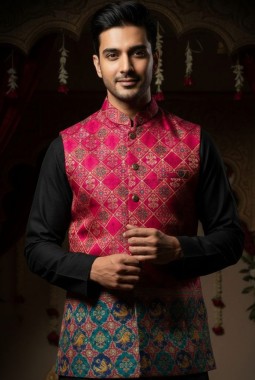 Rani Silk Printed Mens Koti