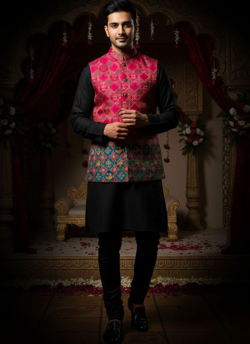 Rani Silk Printed Mens Koti