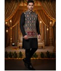 Grey Silk Embroidered Mens Koti